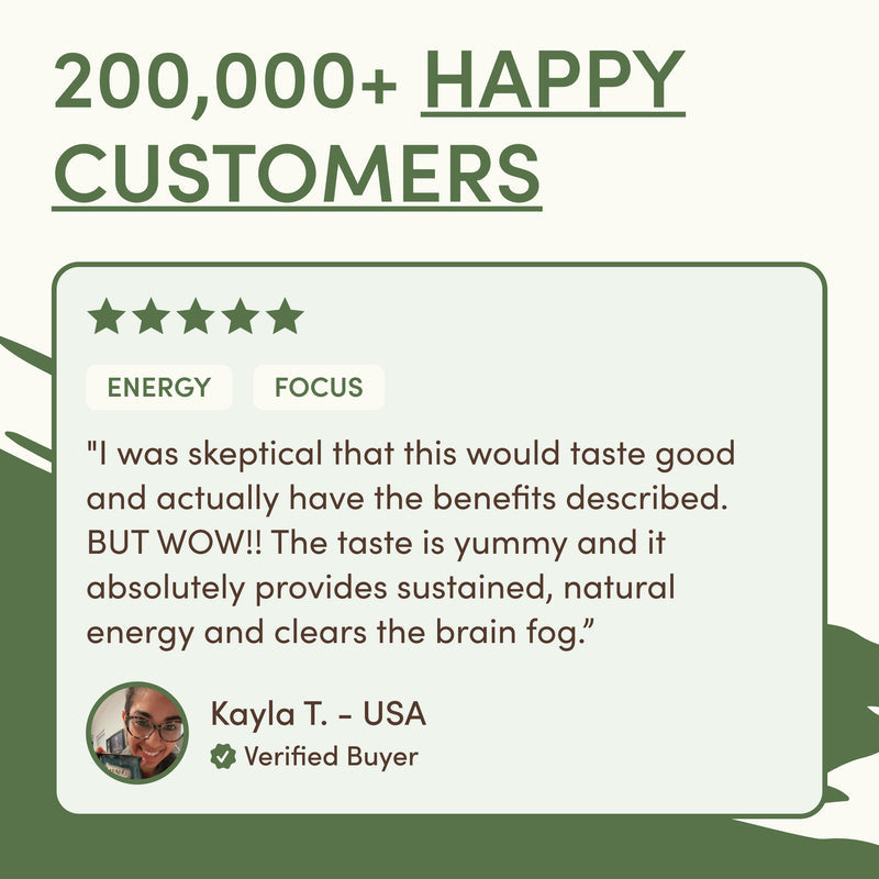 RYZE Mushroom Matcha — Organic Instant Matcha Latte with Lion's Mane \u0026 King Trumpet 30 Servings