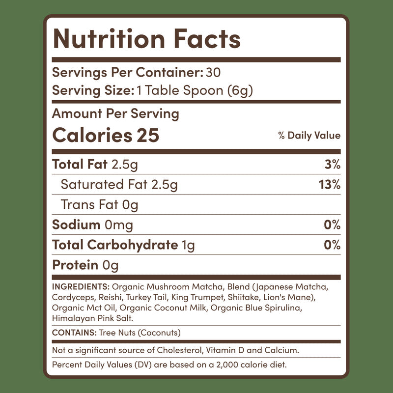 RYZE Mushroom Matcha — Organic Instant Matcha Latte with Lion's Mane \u0026 King Trumpet 30 Servings