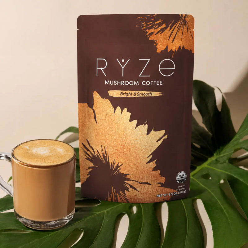 RYZE Mushroom Coffee — Organic Instant Coffee with Cordyceps \u0026 Reishi 30 Servings