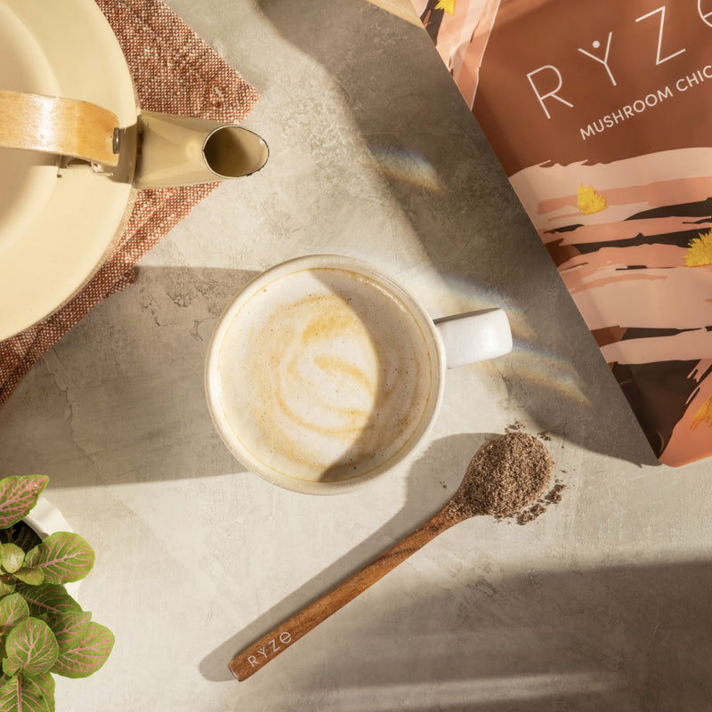 RYZE Mushroom Chicory — Organic Instant Chicory with Shitake \u0026 Lions mane 30 Servings